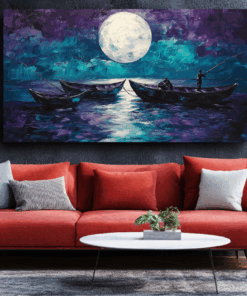 Canvas Wall Art - Fishing Under the Moon - BX0211