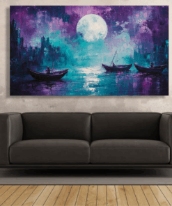 Canvas Wall Art - Fishing Under the Moonlight - IM1372