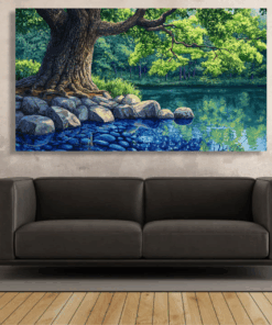 Canvas Wall Art - Forest Reflection Abstract - IM1352