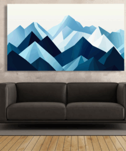 Canvas Wall Art - Geometric Mountain Scene - IM1341