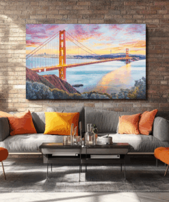 Canvas Wall Art - Golden Bridge Abstract - HC0091