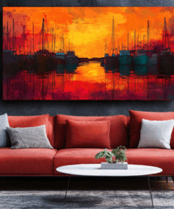 Canvas Wall Art - Harbor Sunset - BX0206
