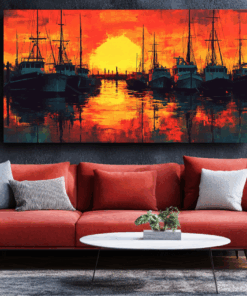 Canvas Wall Art - Harbor Sunset - BX0207