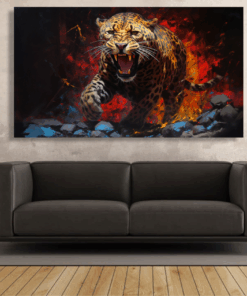 Canvas Wall Art - Leopard Ferosity Portrait - IM1308
