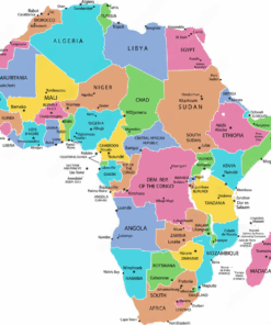 Canvas Wall Art - Map of Africa