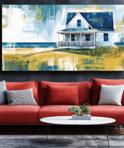 Canvas Wall Art - Minimalist Beach House - BX0266