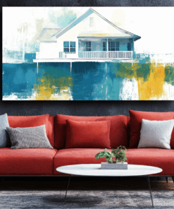 Canvas Wall Art - Minimalist Beach House - BX0267