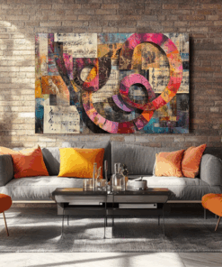 Canvas Wall Art - Mixed Media Collage- HC0058