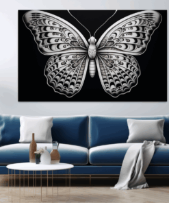 Canvas Wall Art - Monochrome Majesty Buttrfly - JT0331