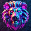 Canvas Wall Art - Neon Punk Lion