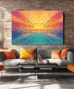 Canvas Wall Art - Overlapping Music Staves - HC0059