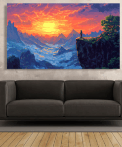 Canvas Wall Art - Pixel Art Landscape - IM1364