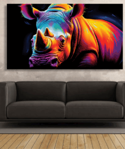 Canvas Wall Art -Rhino Vigilance Abstract - IM1305