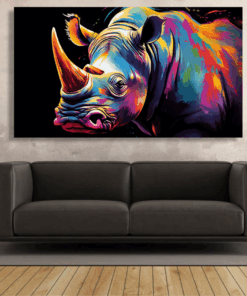 Canvas Wall Art - Rhino Vigilance Abstract - IM1306