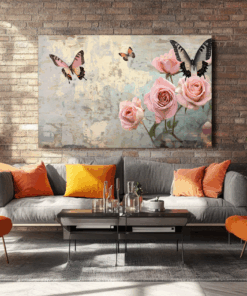 Canvas Wall Art - Roses and Petals Collage - HC0161