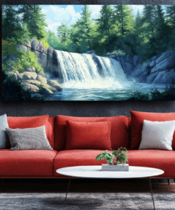 Canvas Wall Art - Serene Cascade - BX0176