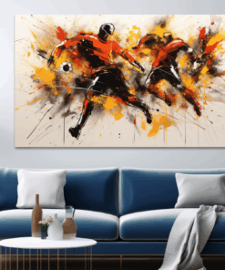 Canvas Wall Art - Soccer Symphony Abstract - JT0246 - A0 - 841 X 1189 mm
