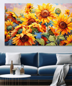 Canvas Wall Art - Sunflower Symphony Abstract - JT0231