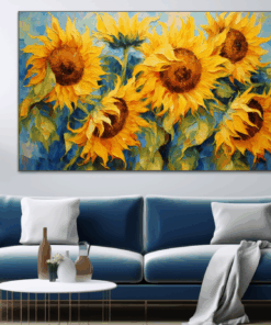 Canvas Wall Art - Sunflowers in Bloom Abstract - JT0229