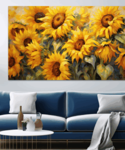 Canvas Wall Art - Sunflowers in Bloom Abstract - JT0230