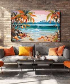 Canvas Wall Art -Surrealistic Beachscape Abstract - HC0046