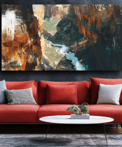 Canvas Wall Art - Textured Canyon in Earthy Tones - BX0280