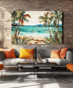 Canvas Wall Art - Tropical Island Abstract - HC0039
