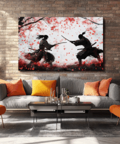 Canvas Wall Art - Two Samurai Abstract - HC0084