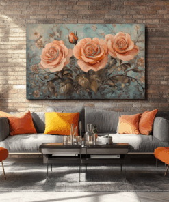 Canvas Wall Art - Vintage Rose Abstract - HC0159