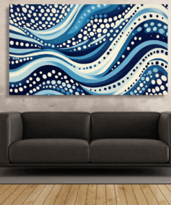 Canvas Wall Art - Wavy Lines and dots - IM1340