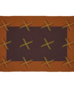 Cape Art Chenille Modern Brown Cross Pattern Rectangular Rug