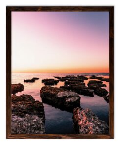 Cape Art Framed Canvas 1 Piece 80x100cm Rocky Sunset Shore
