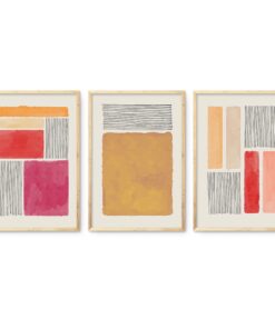 Cape Art Framed Canvas 3 Piece 40x60cm Color Block Collection