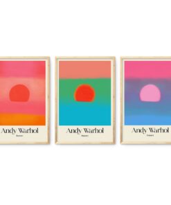 Cape Art Framed Canvas 3 Piece 40x60cm Warhol Sunset