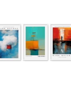 Cape Art Framed Canvas 3 Piece 45x65cm Mark Rothko Abstract Collection