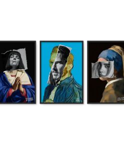 Cape Art Framed Canvas 3 Piece 45x65cm Modern Portrait Collage