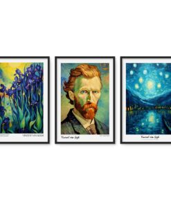 Cape Art Framed Canvas 3 Piece 45x65cm Vincent Van Gogh Iconic Portraits