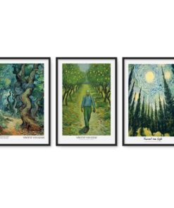 Cape Art Framed Canvas 3 Piece 45x65cm Vincent Van Gogh Nature Series