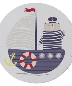 Cape Art Kiddies Blue Sailor Bear 155cm Round Rug