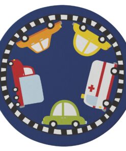 Cape Art Kiddies Colourful Transport 155cm Round Rug