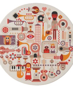 Cape Art Kiddies Music Instruments 155cm Round Rug