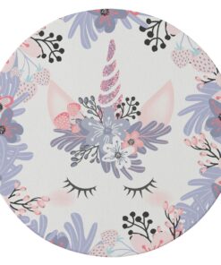 Cape Art Kiddies Purple Unicorn 155cm Round Rug