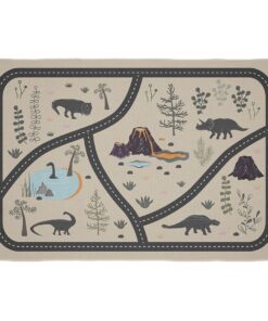 Cape Art Kids Beige Sand Dinosaur Desert Rectangular Rug
