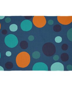 Cape Art Kids Blue Bubbles Pattern Rectangular Rug