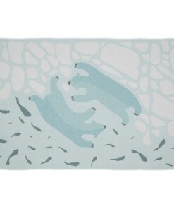 Cape Art Kids Blue Pastel Polar Bears Ice Rectangular Rug
