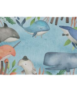 Cape Art Kids Blue Whale Watercolour Rectangular Rug