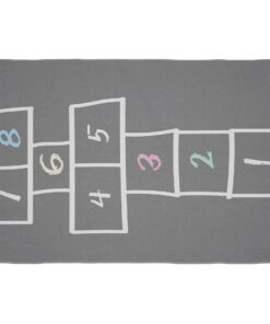 Cape Art Kids Grey Hopscotch Chalk Numbers Rectangular Rug