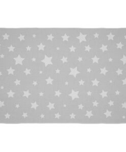 Cape Art Kids Grey White Stars Pattern Rectangular Rug