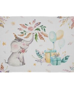 Cape Art Kids Pastel Watercolour Elephant Rectangular Rug