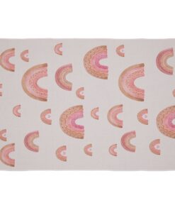 Cape Art Kids Pink Rainbow Watercolour Pattern Rectangular Rug